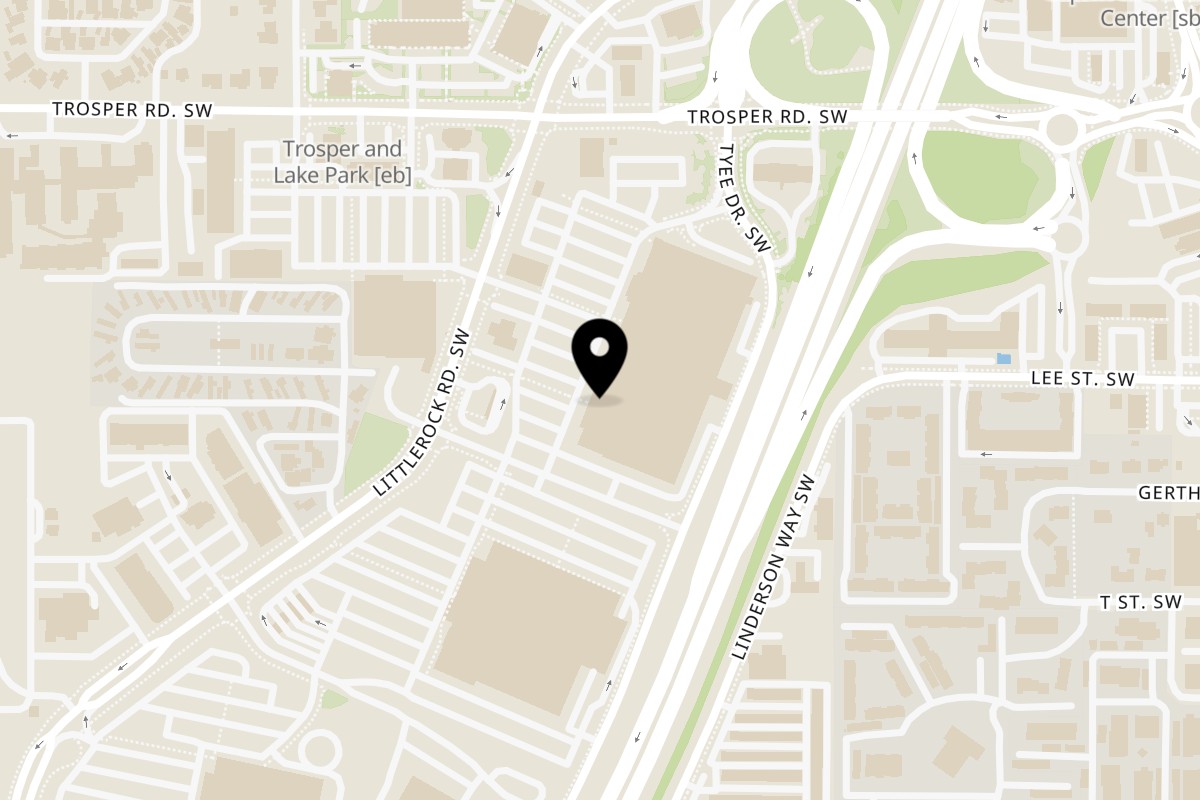 Map showing the location of Pho & Baguette on 555 Trosper Rd SW #104 in Tumwater